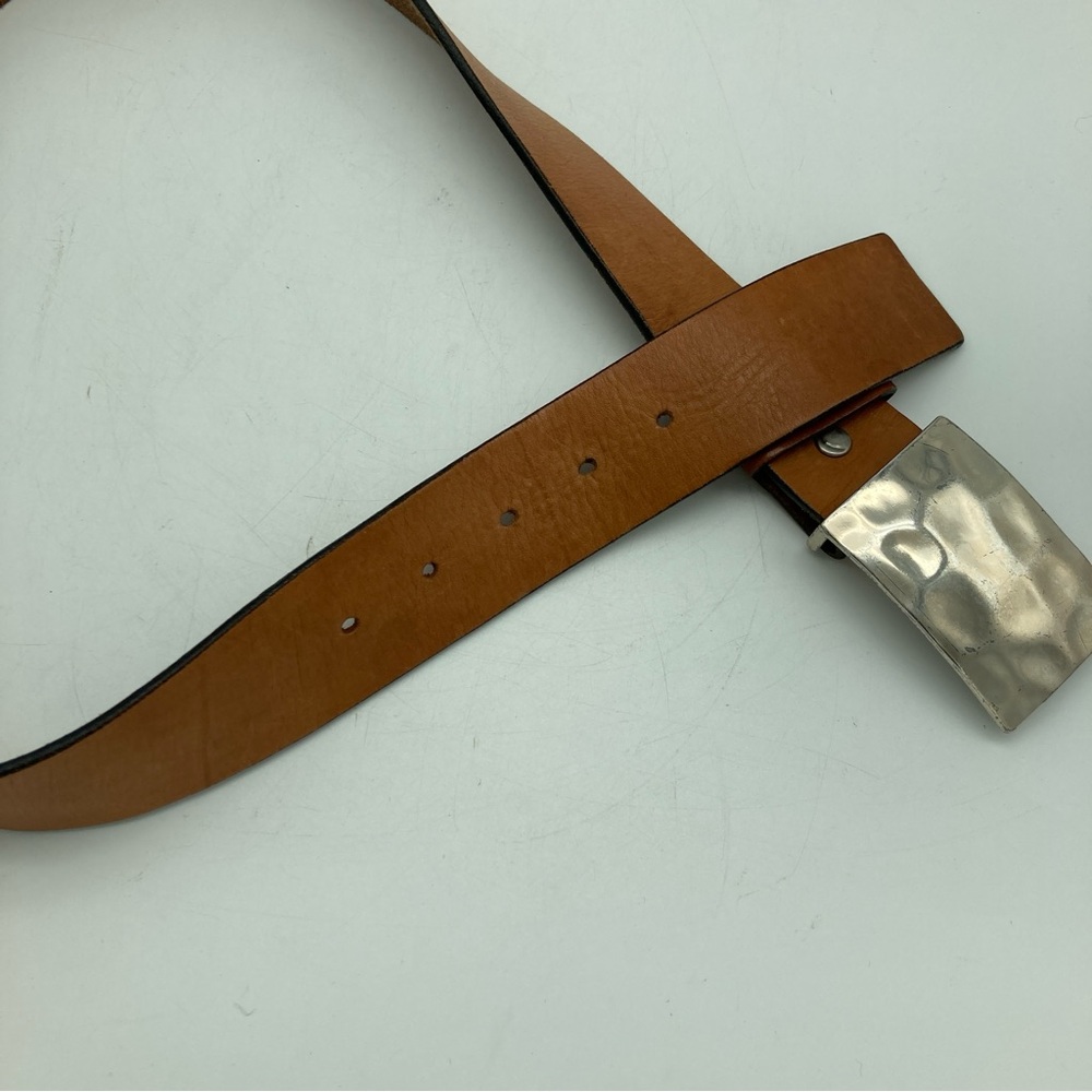 Silpada Leather Belt With Rectangular Hammered Me… - image 3